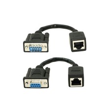 XMSJSIY DB9 RS232 to RJ45 Extender, 9-Pin Serial Port Female Male 2-Cable