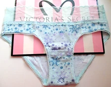 VICTORIA'S SECRET Waffle Thermal Hiphugger Panty S L XL Blue Snowflake VS NWT