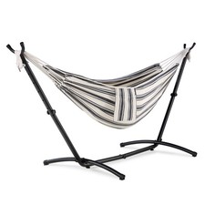 Hammock with Stand, Blue & White 2 Person Hammock with Adjustable Frame, VonHaus