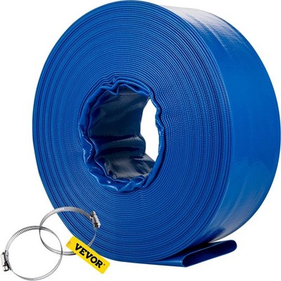 VEVOR Discharge Hose, 3'' x 105', PVC Lay Flat Hose, Heavy Duty Backwash Drain...