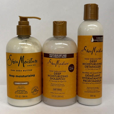 Shea Moisture Shea Butter Deep Moisturizing Shampoo and Conditioner & Detangler