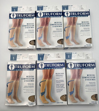 Truform Compression Stockings 15-20 mmHg Knee High Closed Toe Beige USA Made