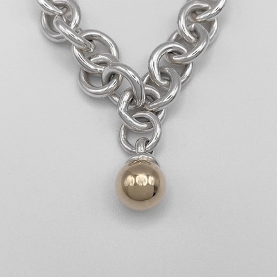 1995 Tiffany&Co. Fascination Ball Charm Chain Bracelet 7.25