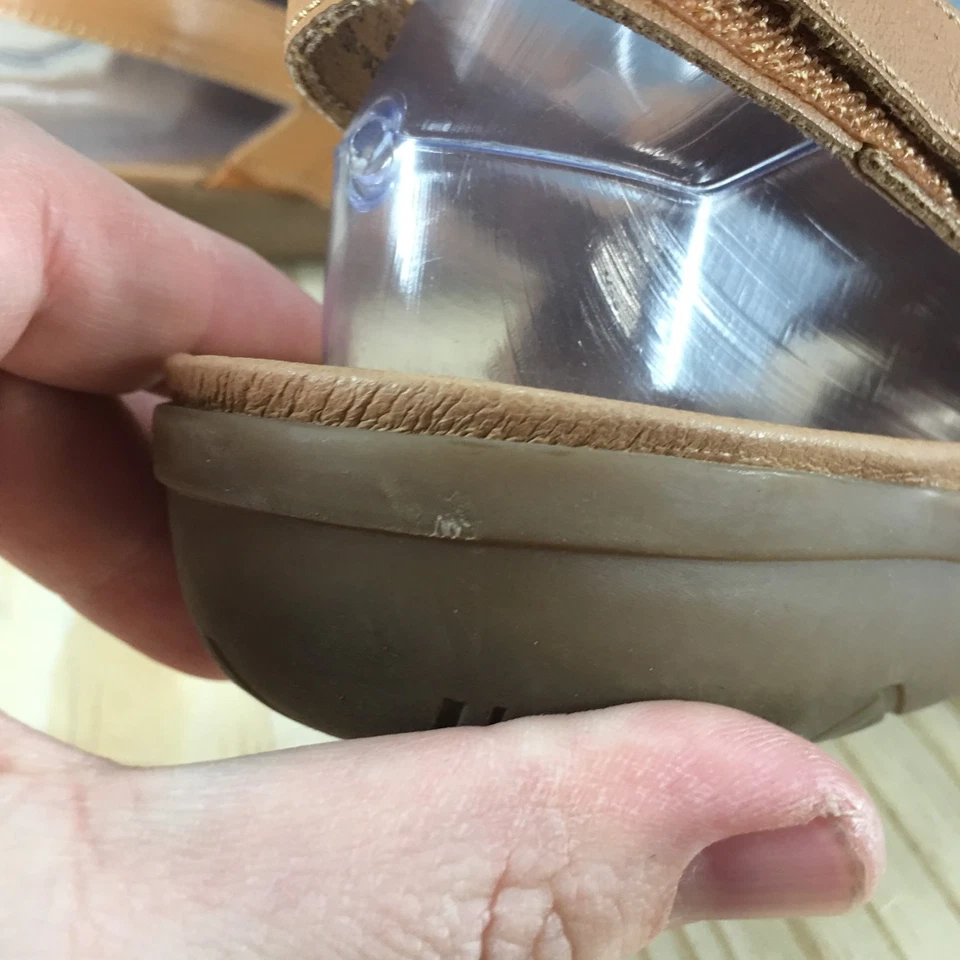 Sandalias Baretraps para mujer 11M Jules Slingack planas marrón imitación cuero punta abierta Foto 4 de 4