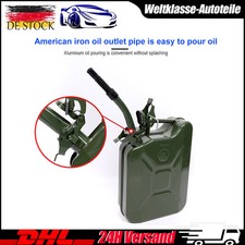 20L Grün Metallkanister, Kraftstoff Benzin Dieselreserve mit Metall Ausgießer