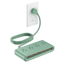 Power Strip USB Ports 35W 4 AC Outlets Surge Protector 6 PD USB 4.9ft Cord