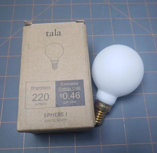 TALA SPHERE 1 US LED BULBS 220 LUMENS G16 E12 4W 2k-2.8k Dim-to-Warm