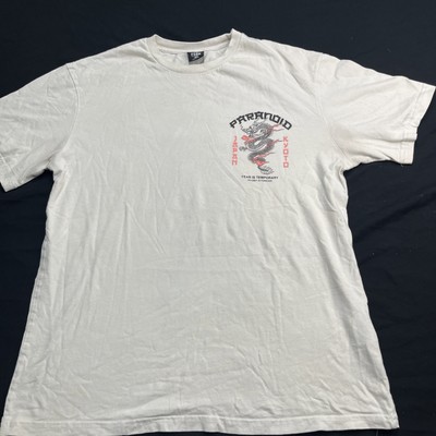 Paranoid FSBN Japanese Dragon Tshirt White Medium Short Sleeve Cotton Graphic