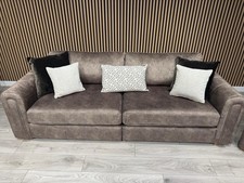 DEVINE Glamour Large Fabric 4 Seater Sofa, Chocolate - RRP £