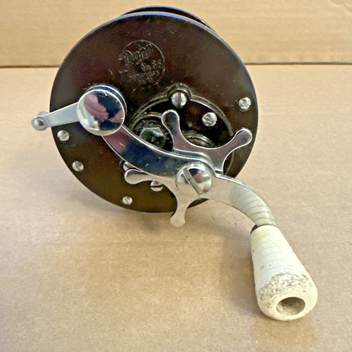 Vintage Fishing Penn No 85 Fishing Reel Made In USA For Parts or Repair Free SH - Afbeelding 3 van 19