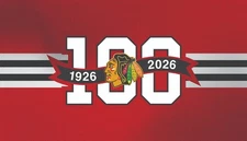 Chicago Blackhawks 100 Year Centennial Anniversary Vinyl Banner 24" x 42"