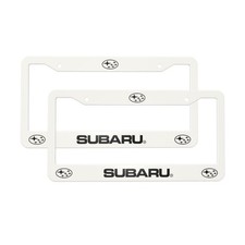 Subaru 2 Pack Stainless Steel Rust-proof License Plate Frame Holder White
