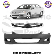 Front Bumper Cover Fascia & Grille Assembly Kit For 2006-2007 Honda Accord