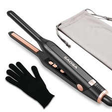 3/10 Inch Pencil Flat Iron for Short Hair - Mini Hair Straightener with Ceram...