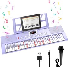 Piano keyboard, 61-key upgraded version, children's piano musical toy purple 