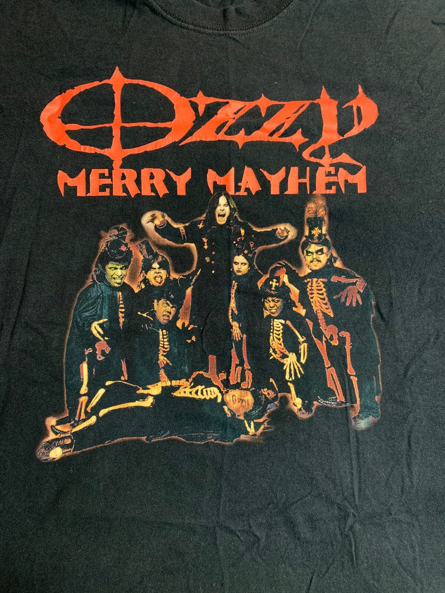 Ozzy Osbourne Merry Mayhem 2001 Concert Shirt Size Large Vtg Metal