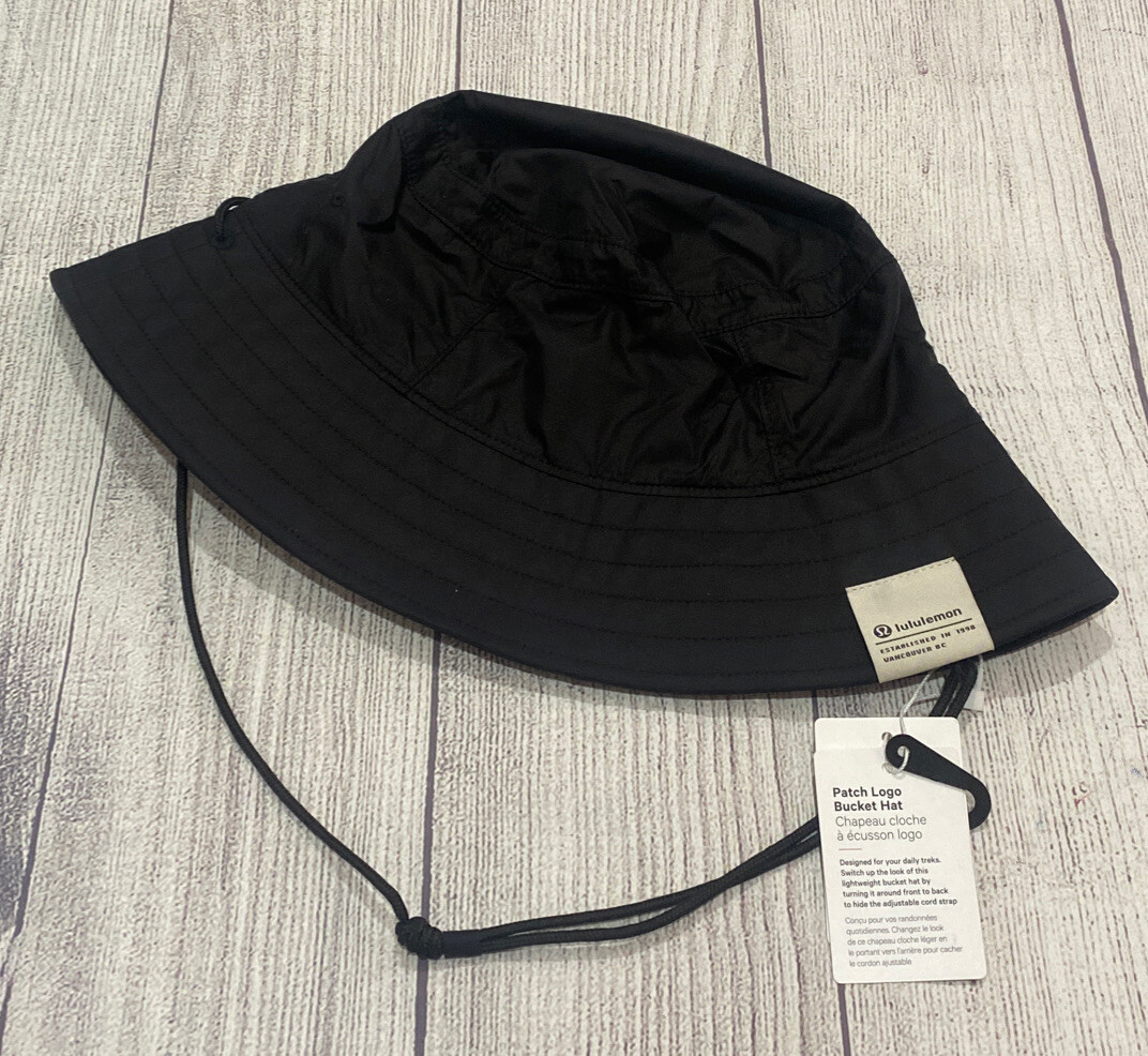 NWT Lululemon Patch Logo Bucket Hat Soft L/XL BLK Black | eBay
