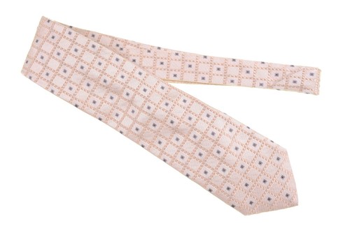Canali Handmade in ITALY Ivory Jacquard Geometric Woven 100% Silk Tie - Picture 2 of 5