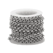 10meters/Roll Silver Stainless Steel Round Link Chains 2.5mm/4mm/5mm
