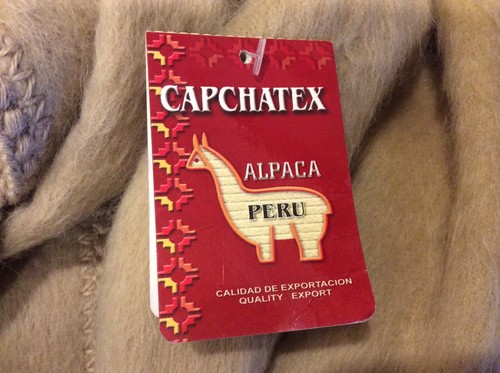 Capchatex Alpaca/wool Poncho with scarf Beige/tan Made In Peru Sz- C43-- XL - Picture 15 of 18