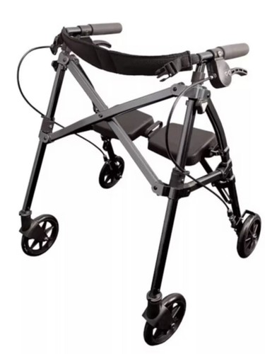 NEU Able Life platzsparender leichter faltbarer Rollator in Schwarz Nussbaum