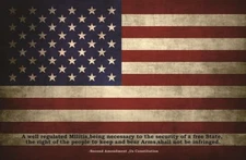 US Flag Design Gun Cleaning Mat 11x17" 2nd Amendment Vintage with Zippered Pouch