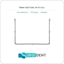 RUBBER DAM FRAME MEDIUM 5" X 5" DENTAL INSTRUMENTS STAINLESS STEEL SET OF 4 