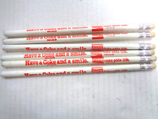 VINTAGE LOT OF 6 COCA-COLA PENCILS ~ HAVE A COKE AND A SMILE-COKE ADDS LIFE- NOS