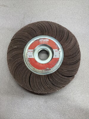 9'' X 1'' X 1.25'' ARBOR HOLE FLAP WHEEL, 60GRIT, MAX SPEED: 4000RPM NOS