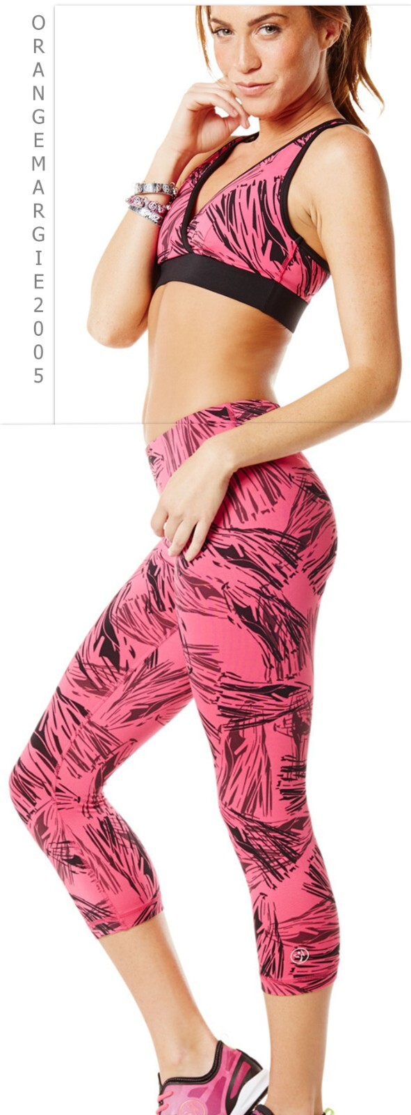 ZUMBA Tassel CAPRI LEGGINGS w Silver Foil Z Logo Colors Rock & Super Flattering eBay