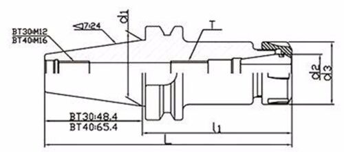 BT50 ER40 MILLING COLLET CHUCK SET 23 PCs 1/8" - 1" ER COLLETS CHUCK 3.94" Proj - Picture 5 of 5