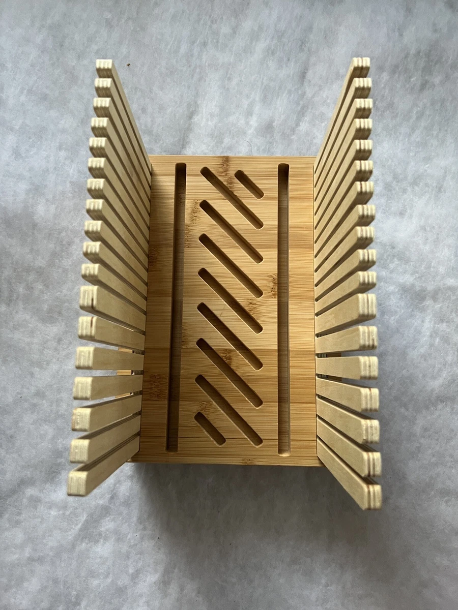 Mama's Great Bamboo Bread Slicer for Homemade Bread - Adjustable Slice Width