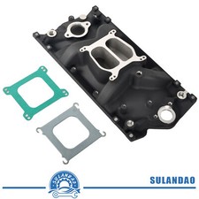 Fit 1996-2002 Sbc Chevy Vortec 350 Black Intake Manifold Dual Plane Aluminum