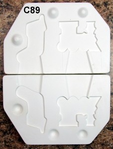Riverview #418 Two Christmas Ornaments Ceramic Mold (C89)