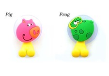 Kids Pig And Frog Toothbrush Wash Cloth Holder