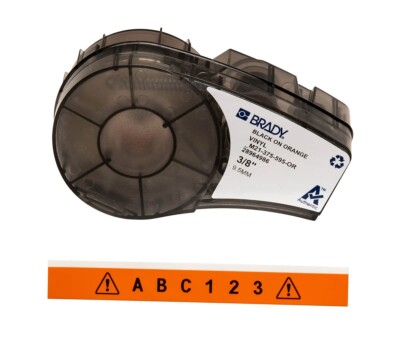 M21-375-595-OR Brady schwarz auf orange 6,4 m x 9,53 mm Innen Außen Vinyl Etikett