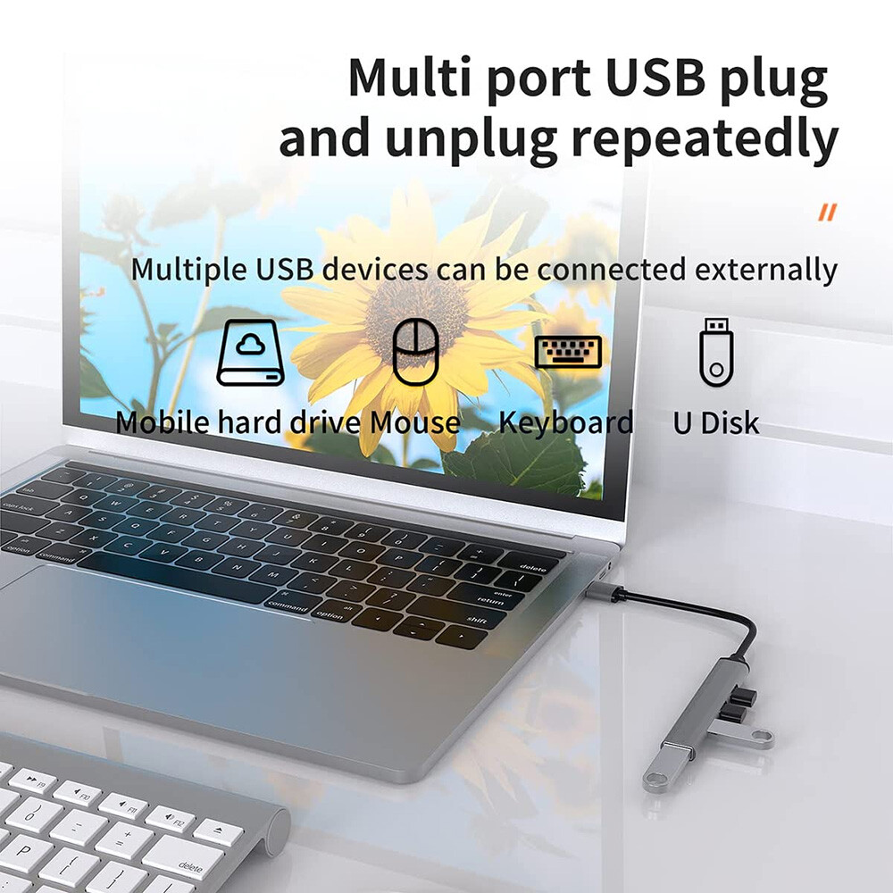 4-Port Mini USB 3.0 Hub Expander for PC and Mac