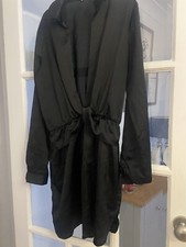 Black Pretty Little Thing Silky Dress Size 10
