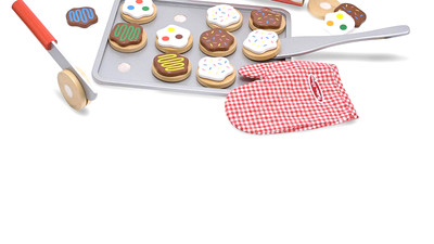 melissa & doug slice and bake wooden cookie play food set