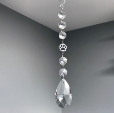 New Cat Dog Paw Sun Catcher with Glass Crystal Drop ~Pet Loss Memorial Keepsake