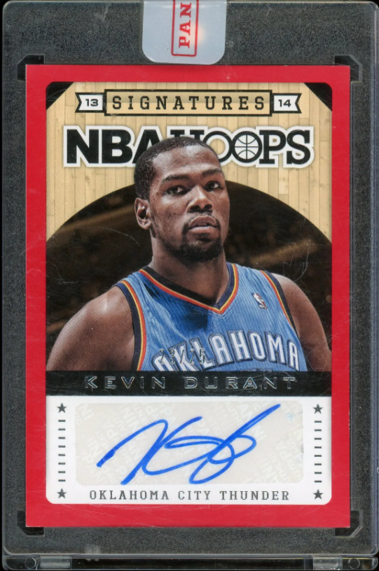 Kevin Durant 2013 Panini Hoops Signatures Red Autograph Basketball