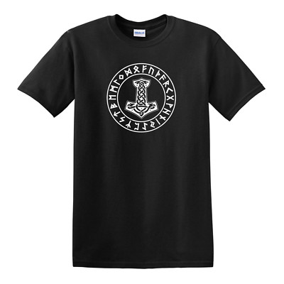 Thor Old Hammer T-SHIRT - Norse Odin Viking Ragnarok Valhalla Loki Asgard