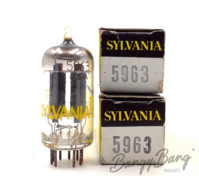 2 Sylvania 5963/12AU7/ECC82 Double Triode Valve- BangyBang Tubes