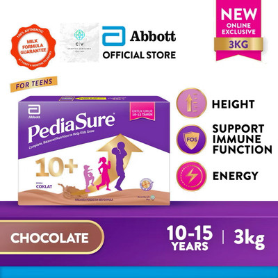 2X Abbott Pedia Sure 10+Optiheight 3kg Chocolate Increase Height 10-15 Yrs Old