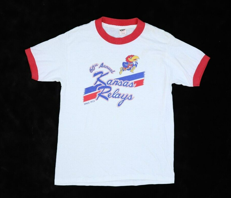 Vintage 1983 KU 60th Annual Kansas Relays Track & Field Meet T 