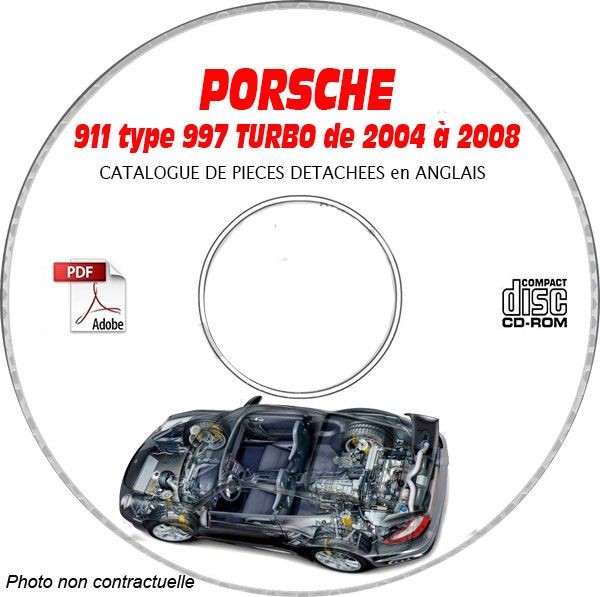 Trouver les références de pièces pour Porsche 997 de 2004 à 2008 avec ce CDROM en anglais