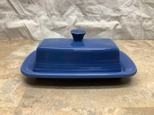 Fiesta HLC Homer Laughlin Extra Large Lapis Blue Covered Butter Dish