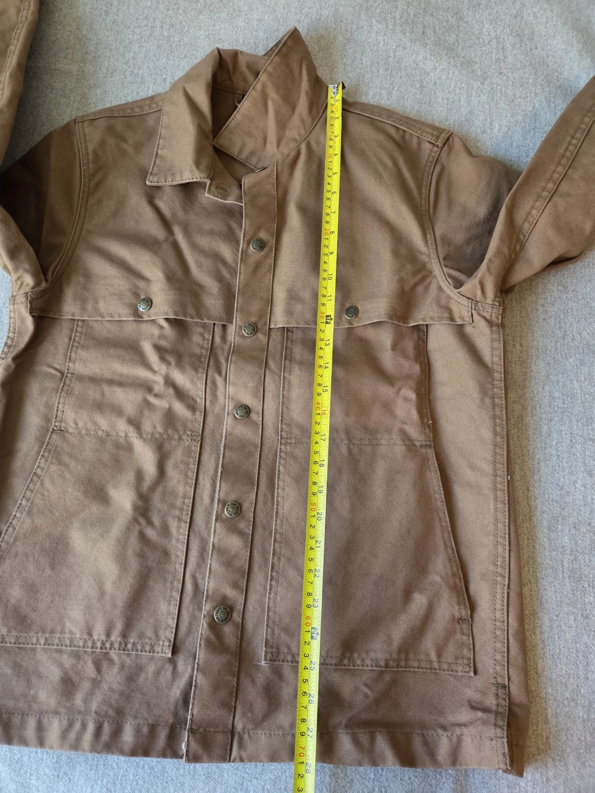 Filson Dry Tin Cloth Jac-Shirt | Small | Made in USA | Sepia | Discontinued image 13