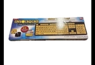 All Star EZ Eyes EE011106 Wired Keyboard Large Print As Seen on TV - Open Box