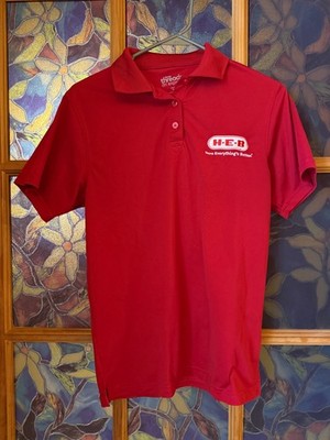 HEB Grocery Store Employee Staff Polo Short Red Women's Size SMALL